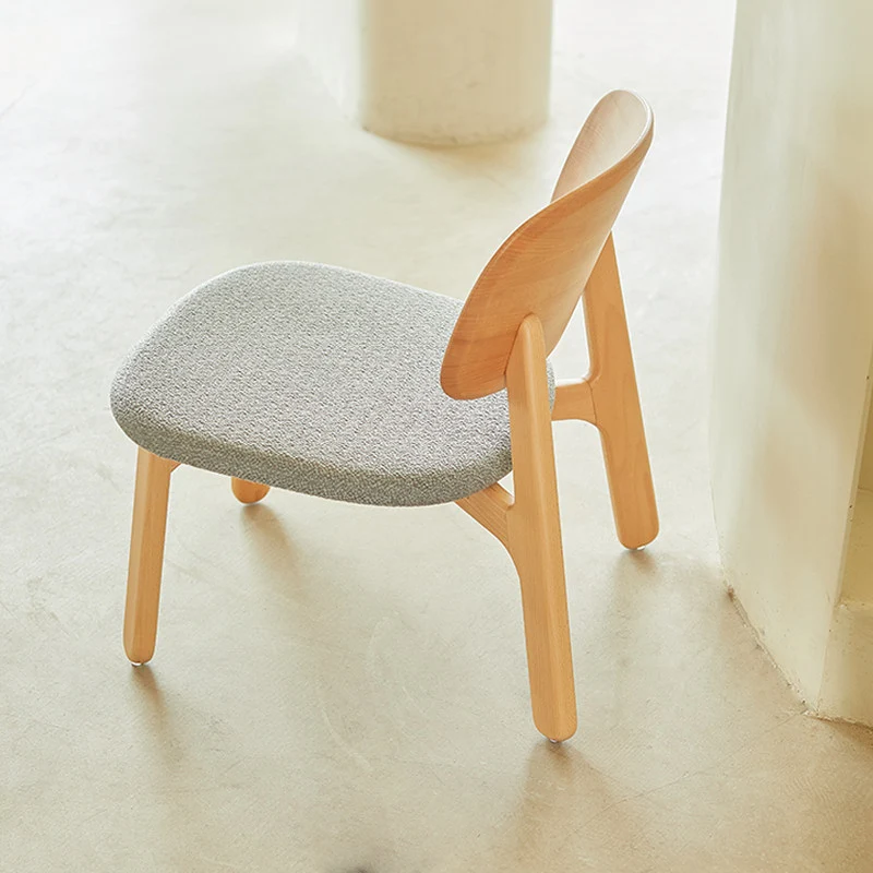 Modern Solid Beech Wood Side Chair Accent Chair - Minimalist Soft Fabric Upholstery, Comfortable Foam Cushion, Wide Backrest & Stable Reinforced Frame For Living Room