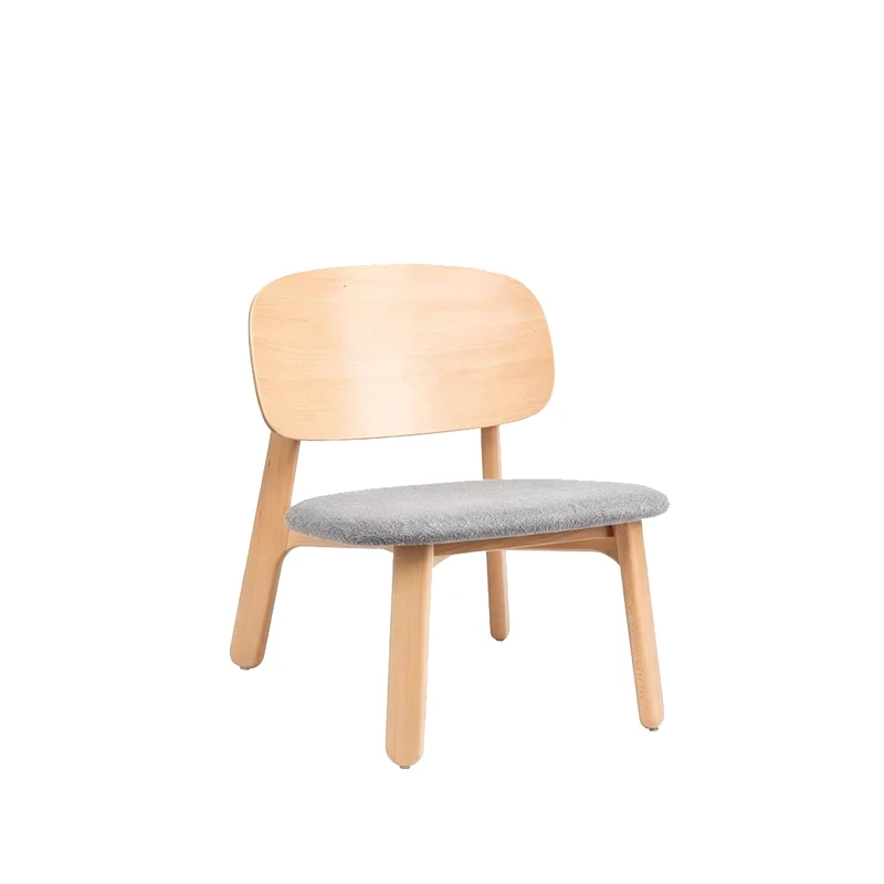 Modern Solid Beech Wood Side Chair Accent Chair - Minimalist Soft Fabric Upholstery, Comfortable Foam Cushion, Wide Backrest & Stable Reinforced Frame For Living Room