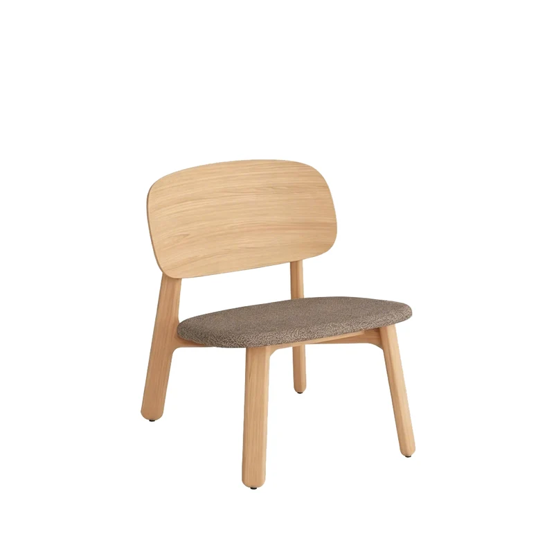 Modern Solid Beech Wood Side Chair Accent Chair - Minimalist Soft Fabric Upholstery, Comfortable Foam Cushion, Wide Backrest & Stable Reinforced Frame For Living Room