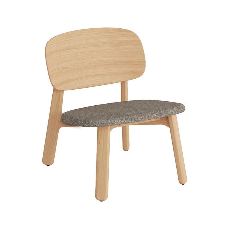 Modern Solid Beech Wood Side Chair Accent Chair - Minimalist Soft Fabric Upholstery, Comfortable Foam Cushion, Wide Backrest & Stable Reinforced Frame For Living Room