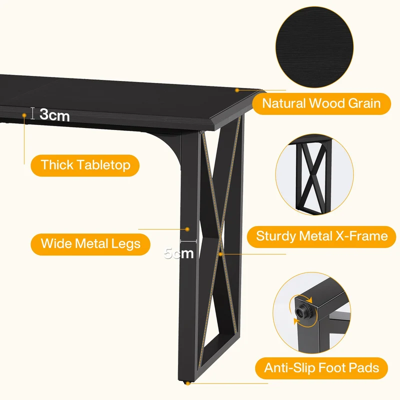 Tribesigns Table de bar 140 cm, Table haute de style industriel avec piètement en X en métal pour 2 à 4 personnes