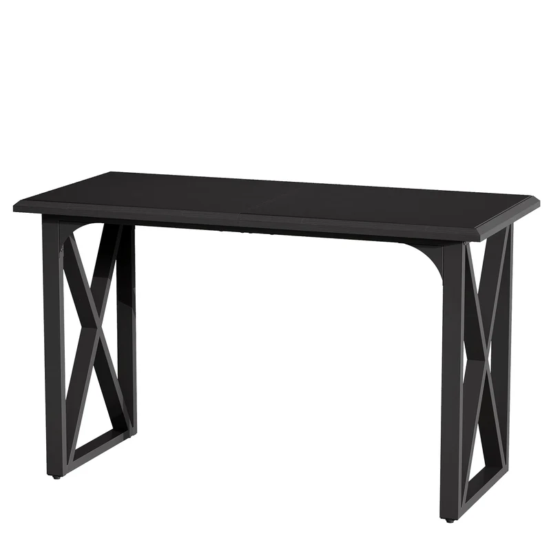 Tribesigns Table de bar 140 cm, Table haute de style industriel avec piètement en X en métal pour 2 à 4 personnes
