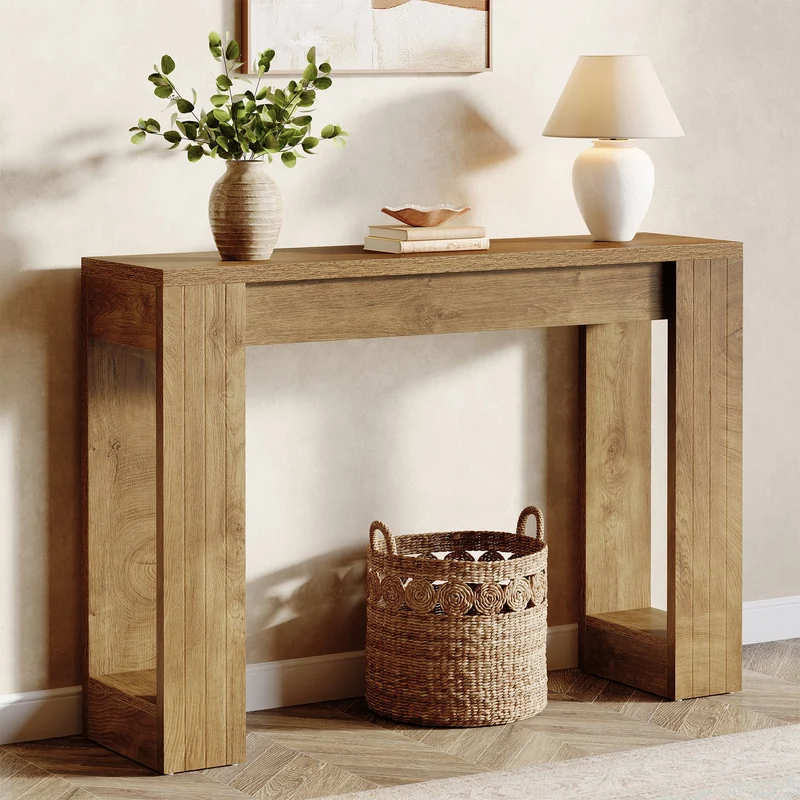 Tribesigns Console étroite de 105 cm, Table d'entrée rustique pour couloir et salon