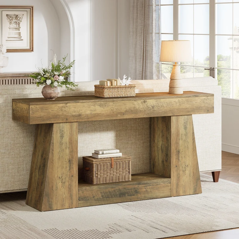 Tribesigns Console de 160 cm, Table d'appoint en bois Table de salon