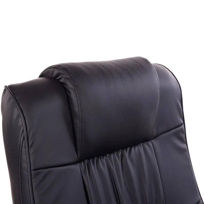 Fauteuil de massage et relaxation pivotant inclinable 77 x 84 x 95 cm 10 points repose-pieds inclus moderne en PU noir 21_0000804