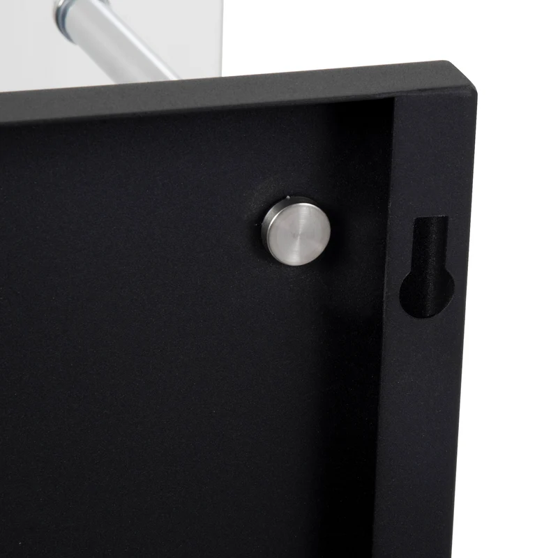 Cheminée bioéthanol murale encastrable 60 x 22 x 40 cm chauffage sans fumée sécurisé épuré en acier inoxydable noir 21_0001128