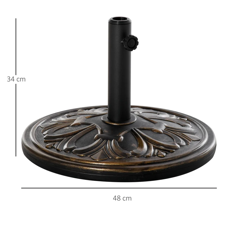 Pied de parasol rond 48 x 34 cm lestage ciment stabilité renforcée entretien design moderne pour terrasse en HDPE noir 21_0004994
