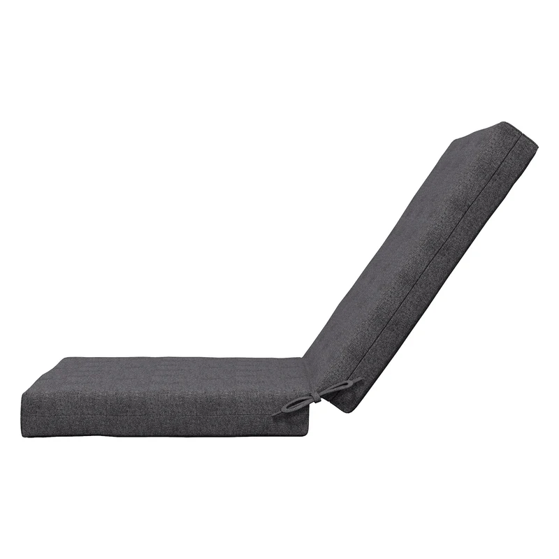 Lot de 2 coussins extérieurs pour chaise à dossier 112 x 51 x 8 cm maintien attaches style moderne en polyester gris foncé 21_0005191