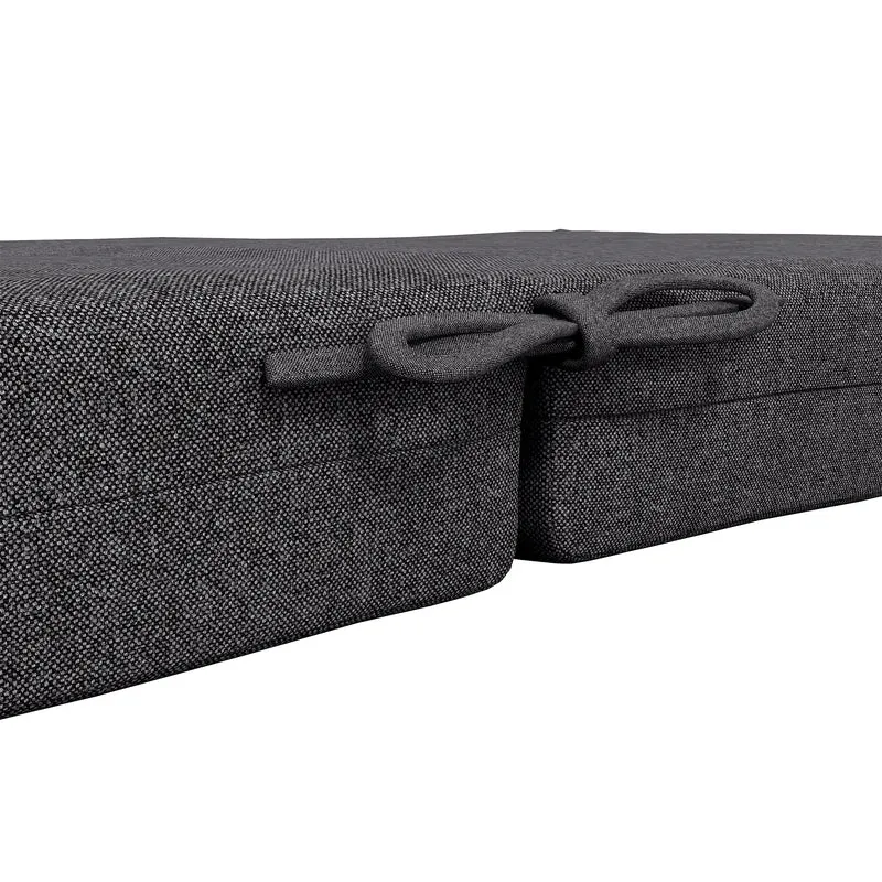 Lot de 2 coussins extérieurs pour chaise à dossier 112 x 51 x 8 cm maintien attaches style moderne en polyester gris foncé 21_0005191