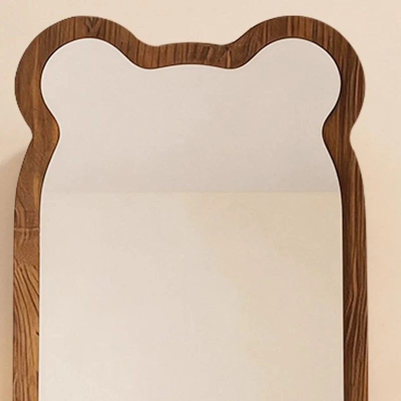 Contemporary Creative Bear Shape Glass MDF Carbon Steel Full-Length Mirror Floor Stand For Living Room