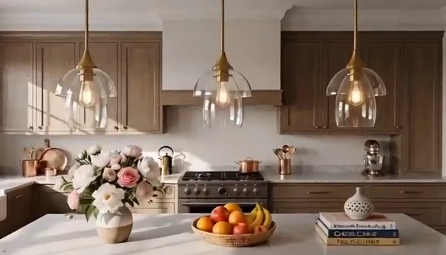 Tribesigns Suspension LED en verre, Lampe suspendue moderne pour table à manger avec double abat-jour en verre