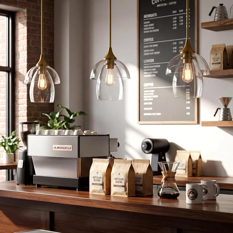 Tribesigns Suspension LED en verre, Lampe suspendue moderne pour table à manger avec double abat-jour en verre