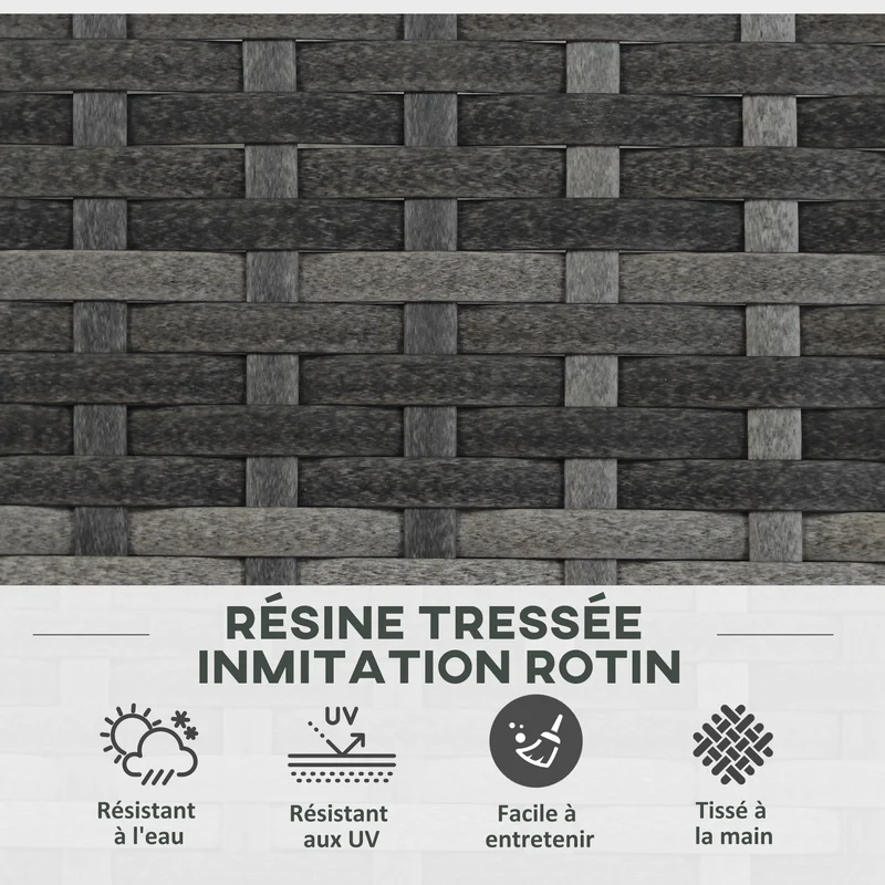 Jardinière sur pied 84 x 30 x 107 cm treillis pour grimpantes résistante intempéries design en résine tressée gris clair 21_0006064