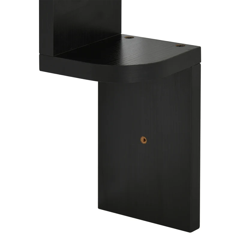 Étagère d'angle murale zigzag salon bureau 12 x 12 x 120 cm 5 niveaux de rangement style contemporain épuré en MDF noire 21_0001698