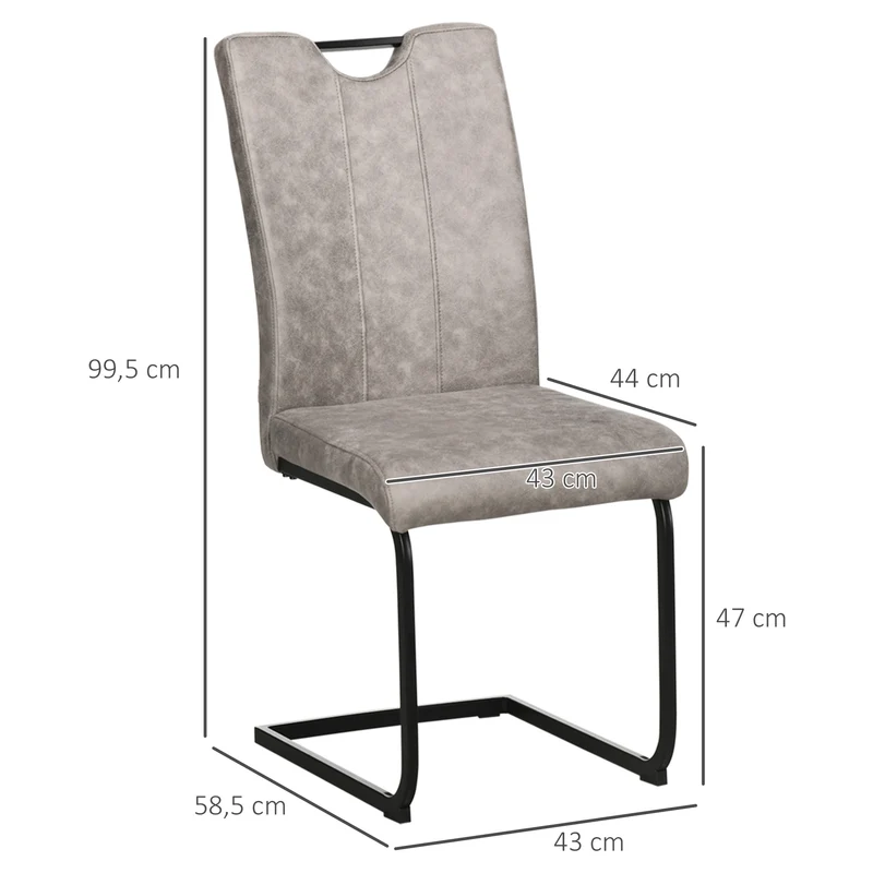 Lot de 4 chaises de salle à manger 43 x 58.5 x 99.5 cm assise rembourrée contemporain scandinave en microfibre marron 21_0002259