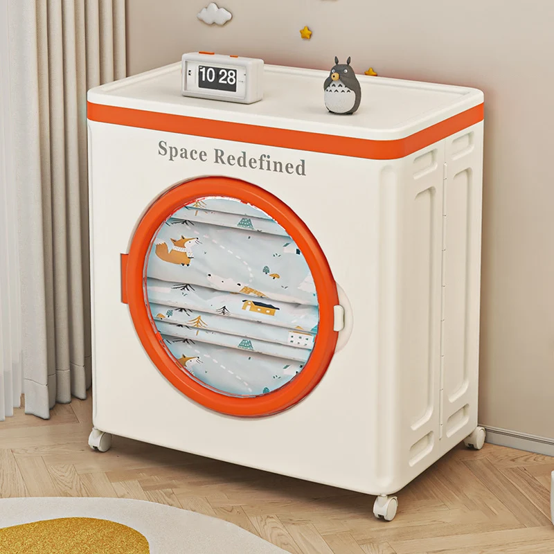Modern Minimalist PP PET Rectangular Storage Cabinet Large Capacity Movable Folding Organizer For Living Room & Bedroom