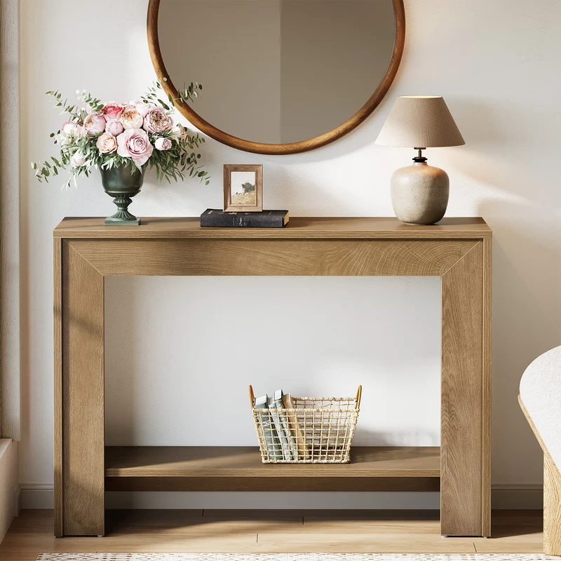 Tribesigns Console étroite avec rangement ouvert, 105 x 30 x 80 cm, Idéale pour l'entrée et le salon