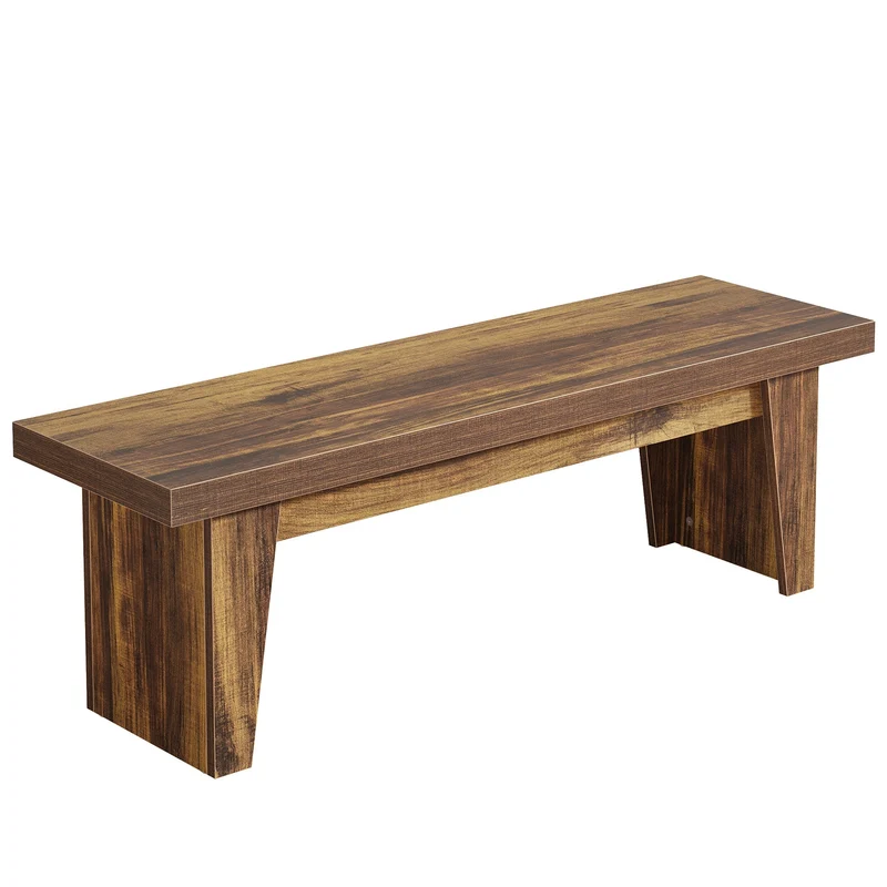 Tribesigns Banc en bois rustique de 140 cm avec assise épaisse, Banc long pour entrée, chambre et salon