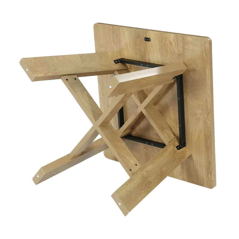 Table de salle à manger carrée 100 x 100 cm pour 4 à 6 personnes, Table de cuisine gain de place avec pied central