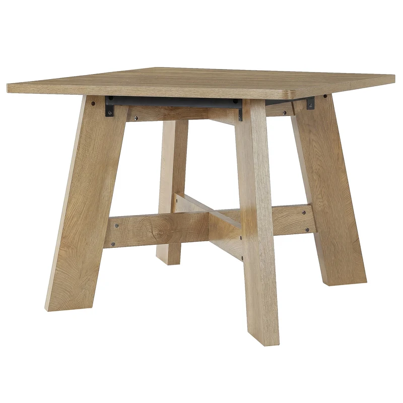 Table de salle à manger carrée 100 x 100 cm pour 4 à 6 personnes, Table de cuisine gain de place avec pied central