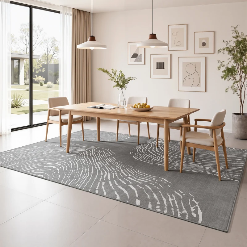 Tribesigns Tapis de salon lavable , Motif abstrait poils ras doux, Style bohème minimaliste, antidérapant