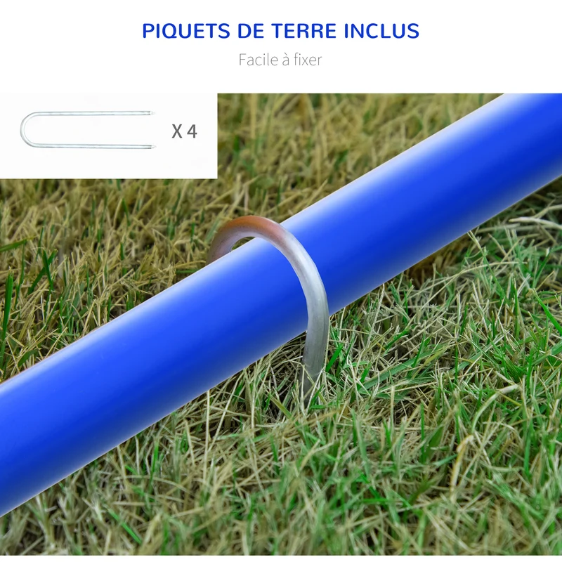 Kit d'agilité pour chien entraînement 88 x 64 x 95 cm transportable fixation au sol tendance épuré en plastique bleu 21_0007518