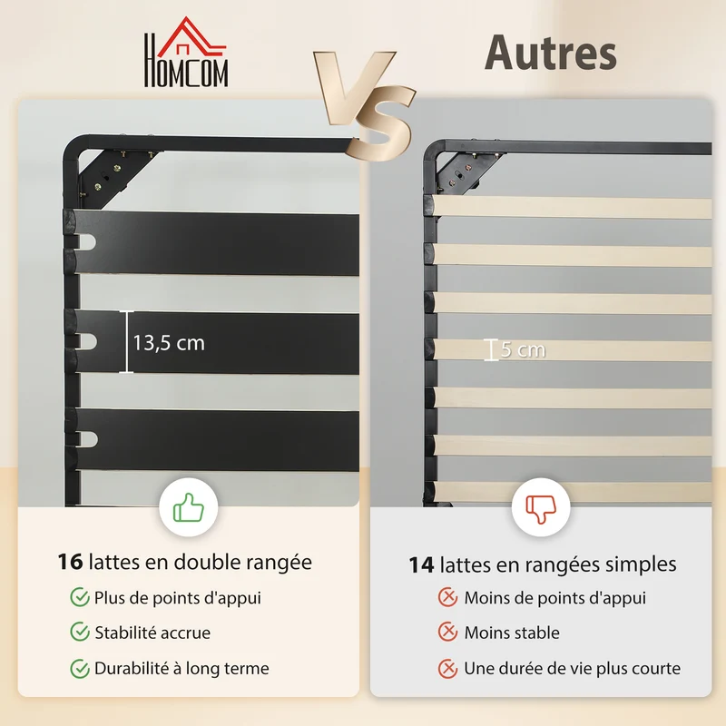 Cadre de lit double rangement 140 x 190 x 32 cm soutien ferme silencieux design contemporain pour chambre en acier noir 21_0003775