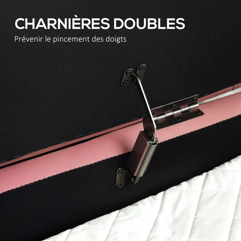 Banc de rangement ovale chambre 108 x 44 x 43,5 cm coffre 72 l assise rembourrée capitonné contemporain en velours rose 21_0001657