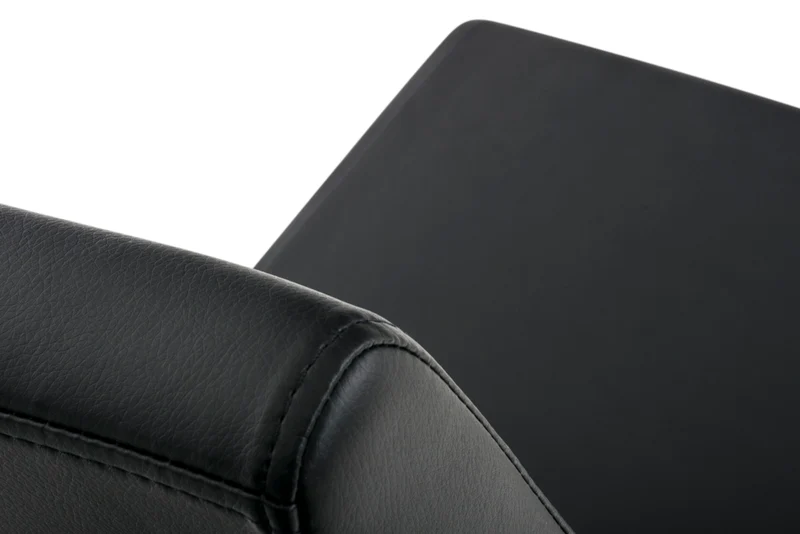 Chaises de salle à manger x2 design moderne en PVC noir support en acier inoxydable 10_0007402