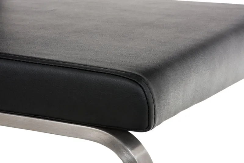 Chaises de salle à manger x2 design moderne en PVC noir support en acier inoxydable 10_0007402