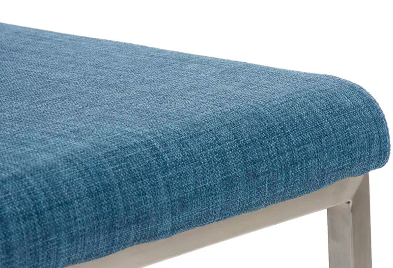 Lot de 2 chaises de salle à manger style épuré en tissu bleu et acier inoxydable 10_0007787