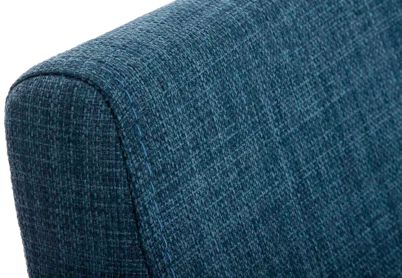 Lot de 2 chaises de salle à manger style épuré en tissu bleu et acier inoxydable 10_0007787