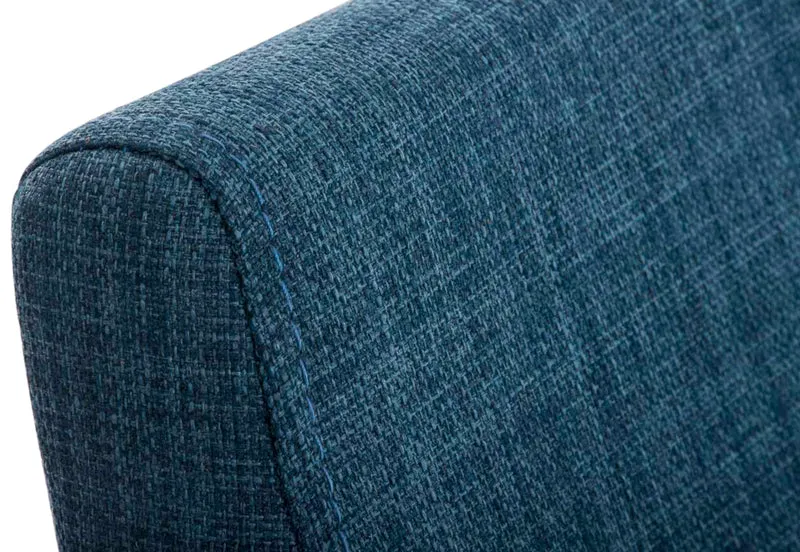 Chaises de salle à manger x2 design moderne en tissu bleu support en acier inoxydable 10_0007786