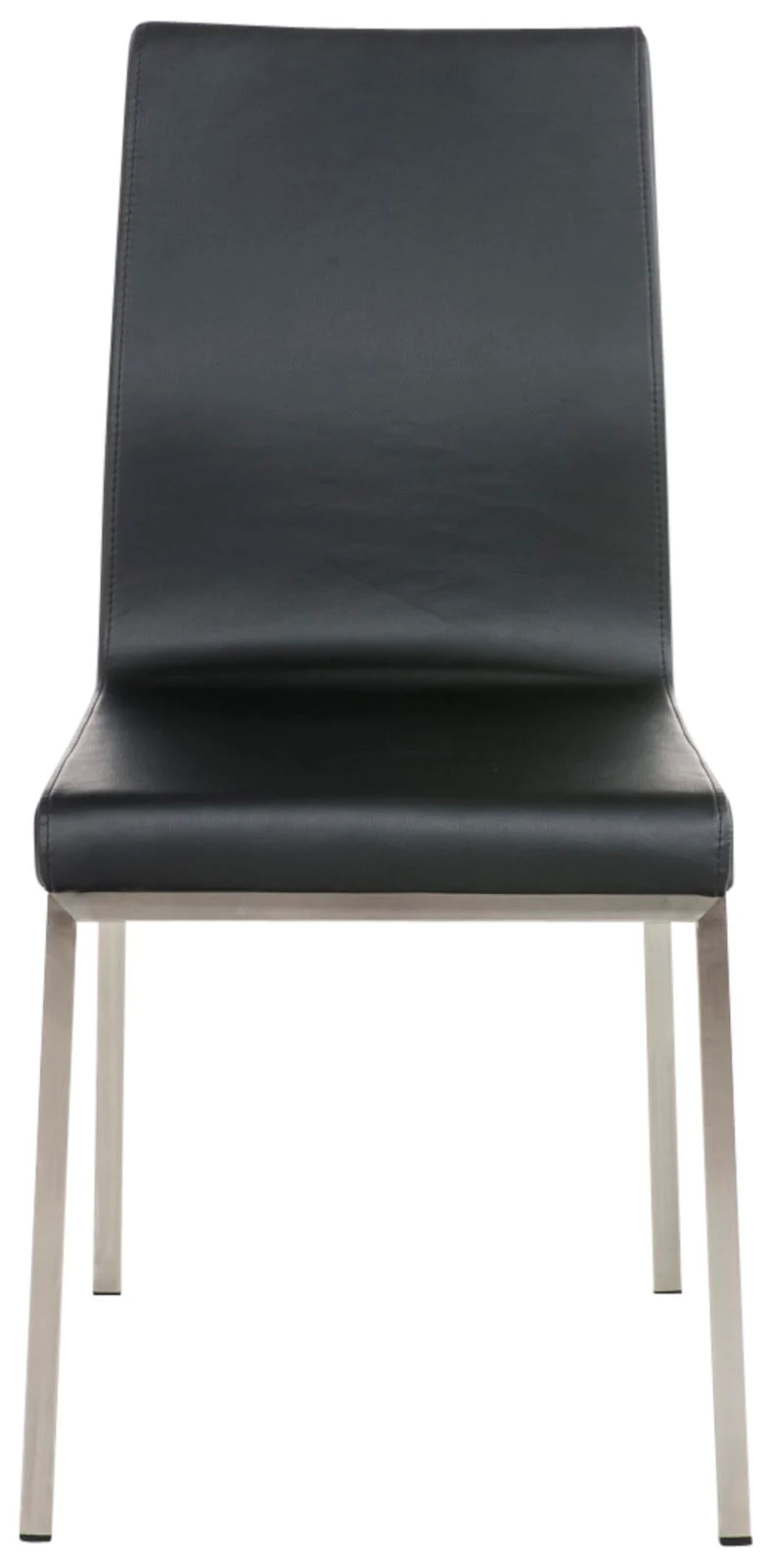 Lot de 2 chaises de salle à manger style épuré en PVC noir et acier inoxydable 10_0007403