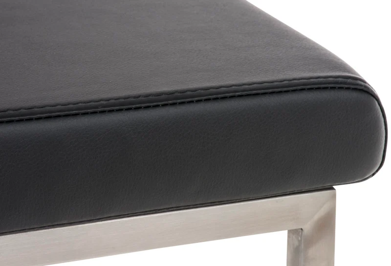 Lot de 2 chaises de salle à manger style épuré en PVC noir et acier inoxydable 10_0007403