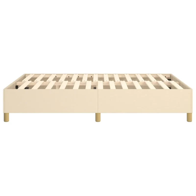 Sommier à lattes sur pieds cadre de lit 140x200 cm tissu crème TDL0207264