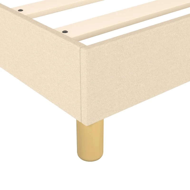 Sommier à lattes sur pieds cadre de lit 80x200 cm tissu crème TDL0207247