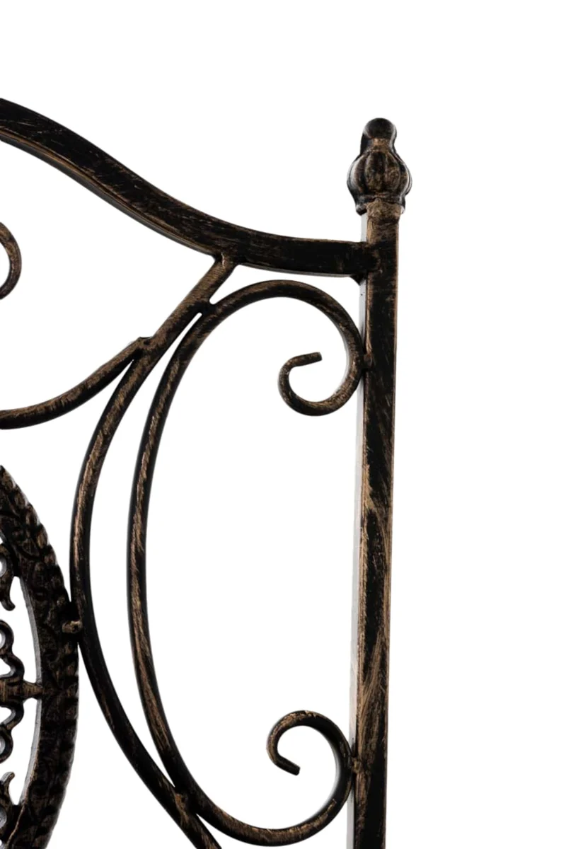 Lot de 2 chaises de jardin balcon terrasse design rustique pliable en métal bronze 10_0002877