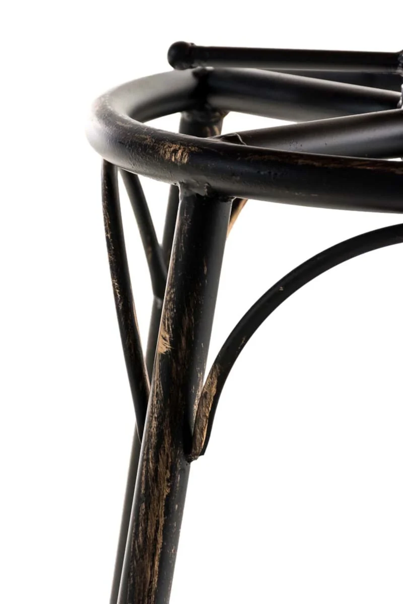 Lot de 2 tabourets de bar style industriel contemporain hauteur réglable en métal bronze et assise en bois clair 10_0004018