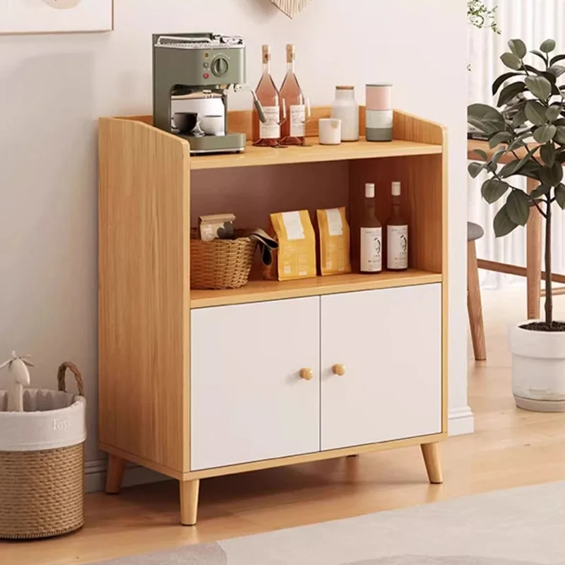 Modern Minimalist MDF Rectangular Storage Cabinet 2-Tier Compartment Design For Living Room