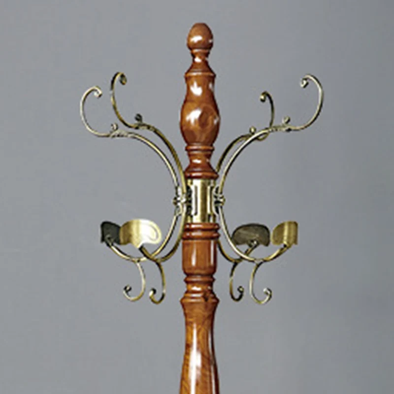 Traditional Vintage Eucalyptus Wood Rubberwood Freestanding Coat Rack - Carved Branch Hall Tree For Entryway & Bedroom