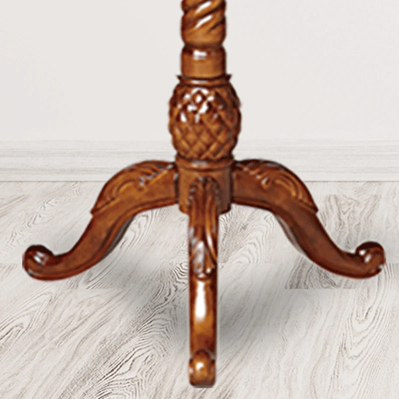 Traditional Vintage Carved Wood Dark Amber Freestanding Coat Rack - Eucalyptus Wood Rubberwood Hall Tree For Entryway & Bedroom