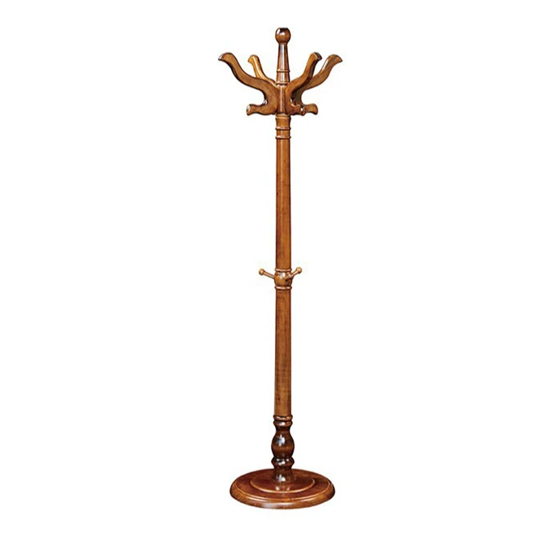 Traditional Vintage Carved Freestanding Coat Rack With Curved Hooks - Birch Wood MDF Hall Tree For Entryway & Bedroom