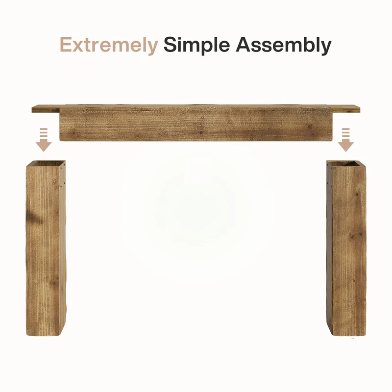 Tribesigns Console en bois massif de 160 cm, Style campagne Table longue pour couloir, entrée et salon