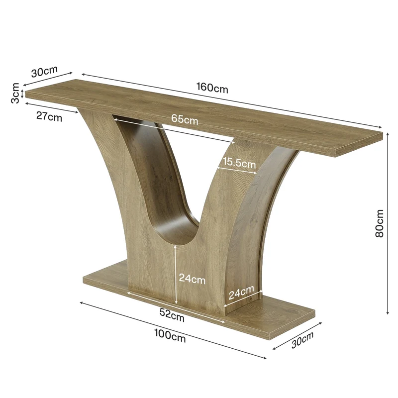 Tribesigns Console étroite de 160 cm avec piètement en V, Table de couloir moderne pour entrée et salon