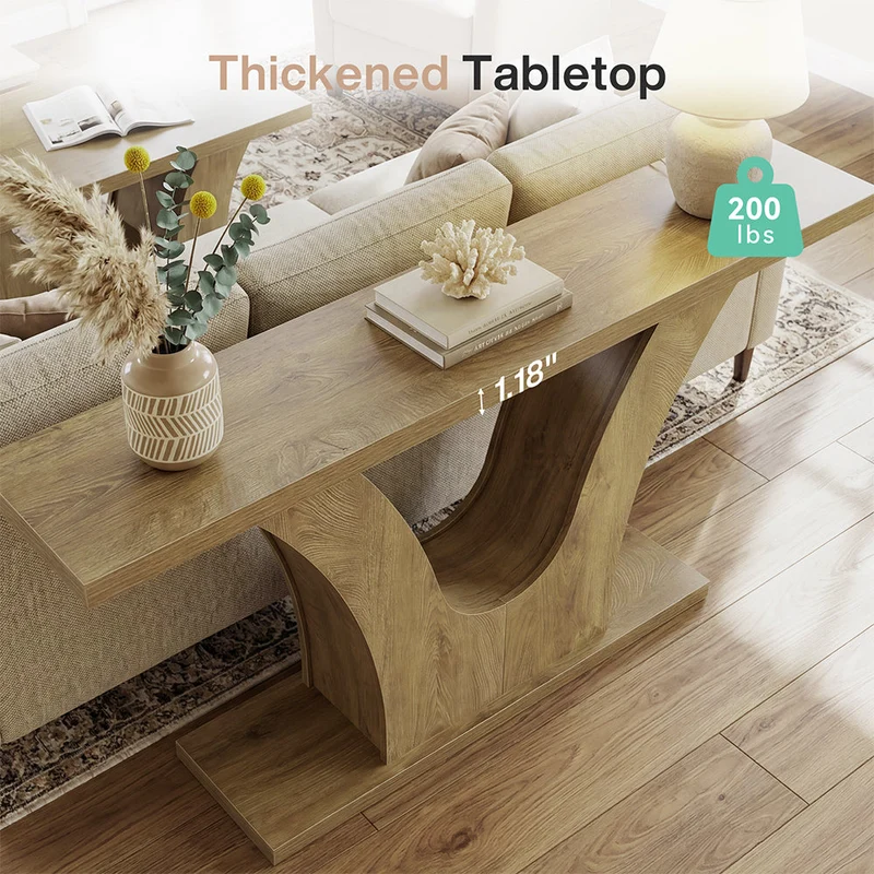 Tribesigns Console étroite de 160 cm avec piètement en V, Table de couloir moderne pour entrée et salon