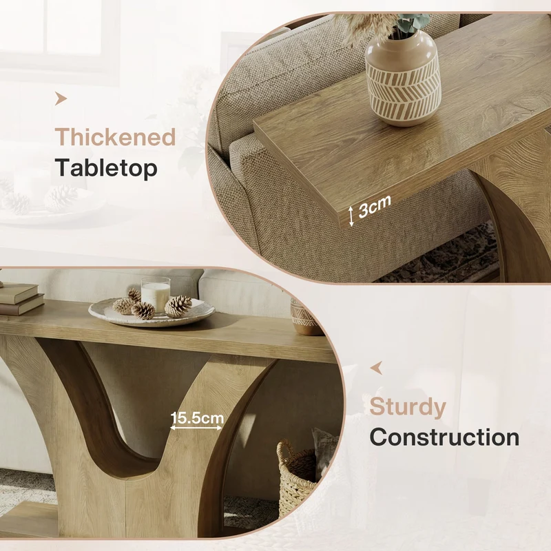 Tribesigns Console étroite de 160 cm avec piètement en V, Table de couloir moderne pour entrée et salon