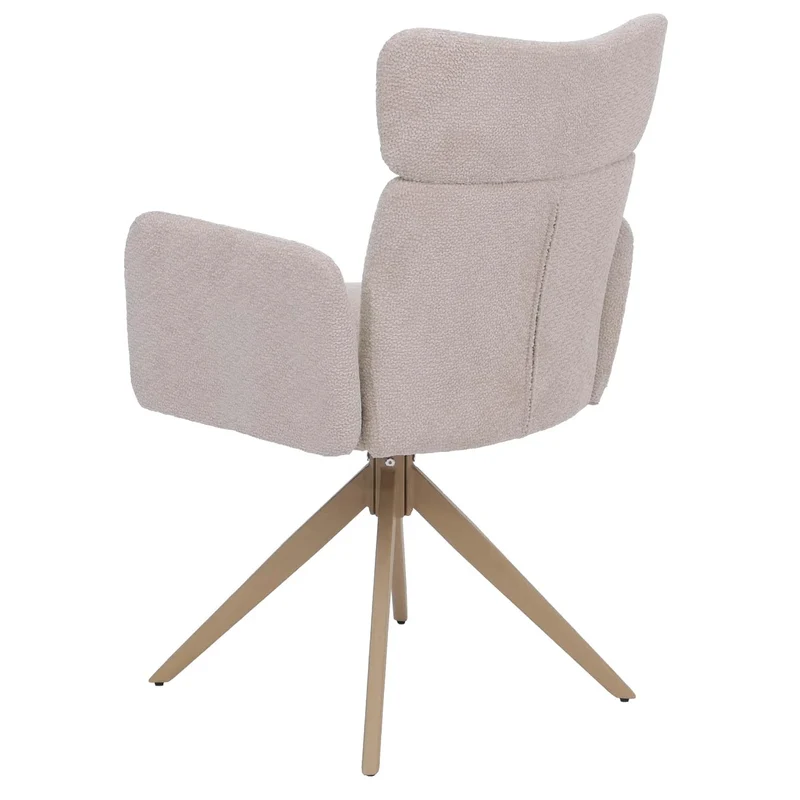 Lot de 2 chaises de salle à manger design moderne rotatives 92 x 63 x 58 cm avec assise confortable en tissu bouclé beige 04_0008824