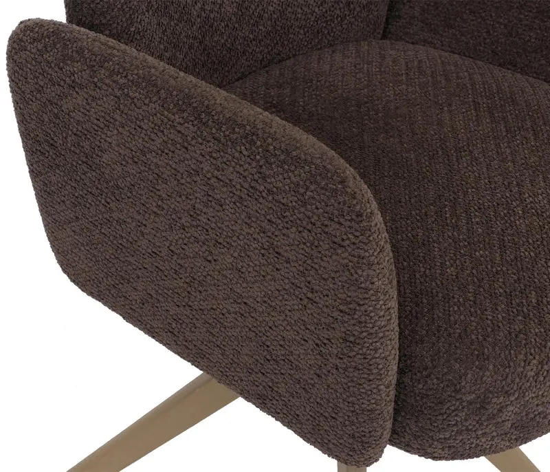 Lot de 2 chaises de salle à manger modernes ergonomiques 92 x 63 x 58 cm en tissu bouclé marron 04_0008822