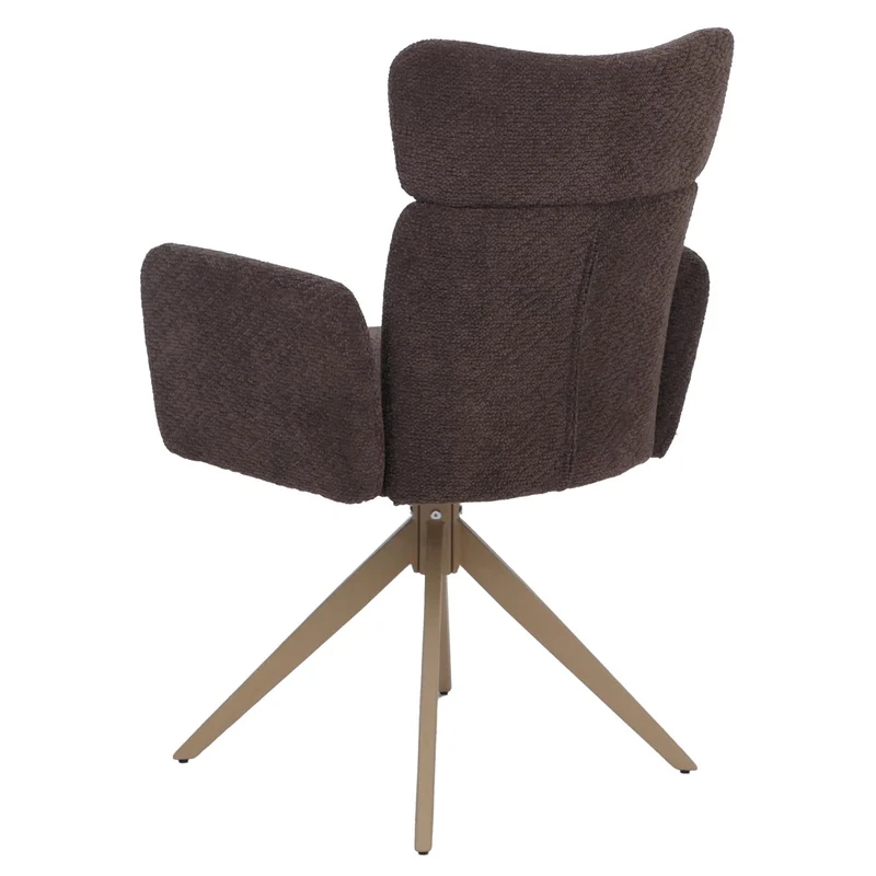 Lot de 2 chaises de salle à manger modernes ergonomiques 92 x 63 x 58 cm en tissu bouclé marron 04_0008822